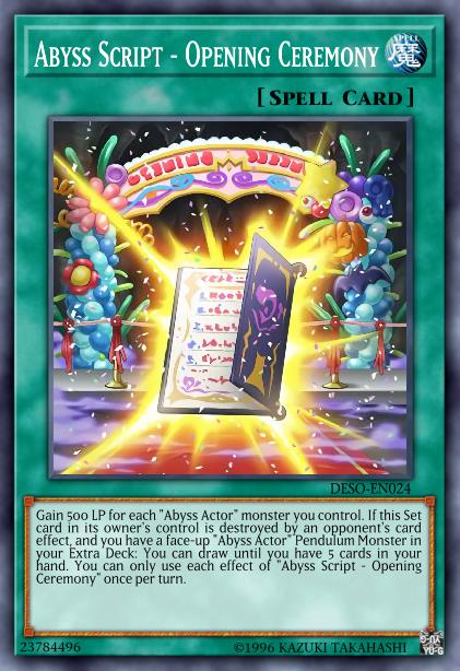 Script des Abysses - Cérémonie d'Inauguration