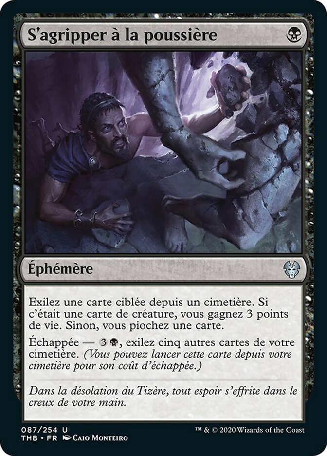 S'agripper à la poussière