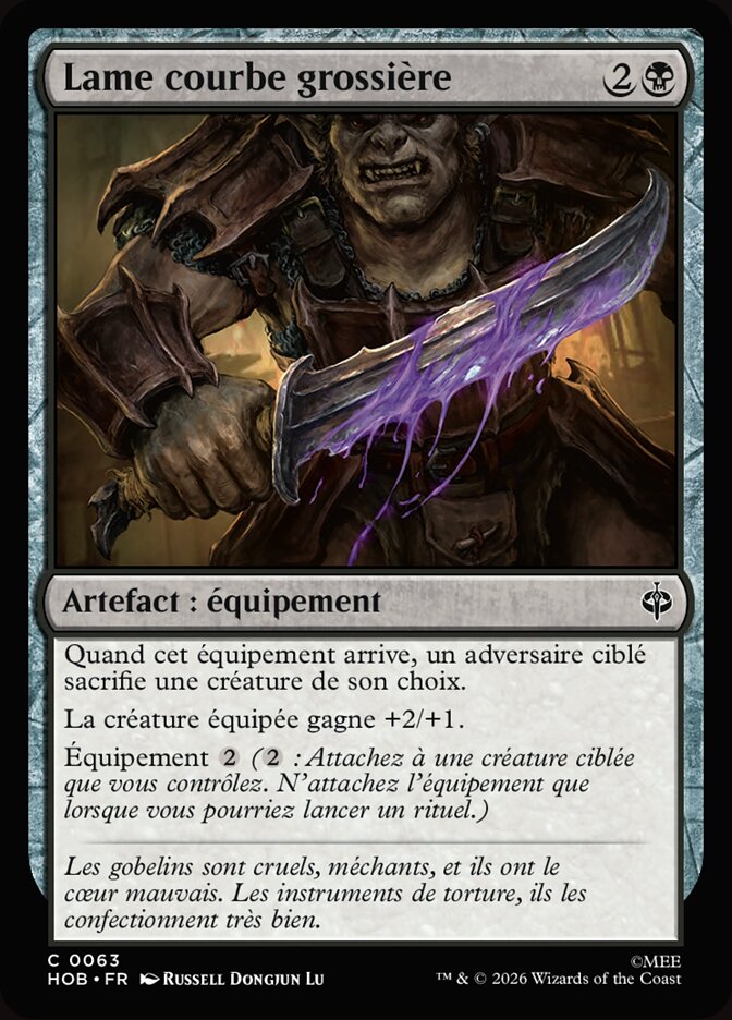 Lame courbe grossière