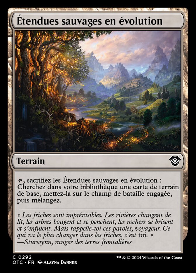 Étendues sauvages en évolution