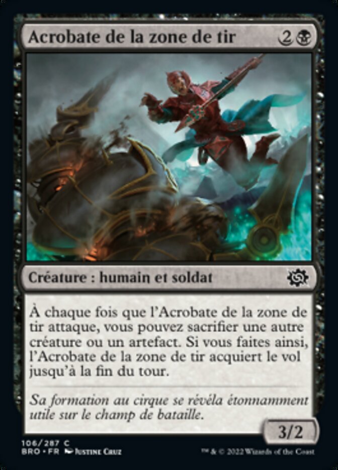 Acrobate de la zone de tir