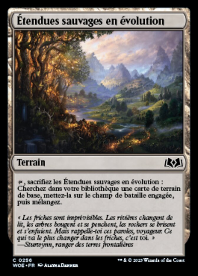 Étendues sauvages en évolution