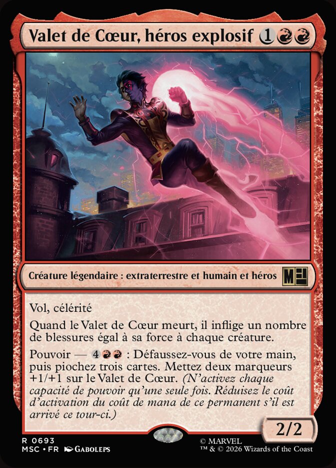 Valet de Cœur, héros explosif