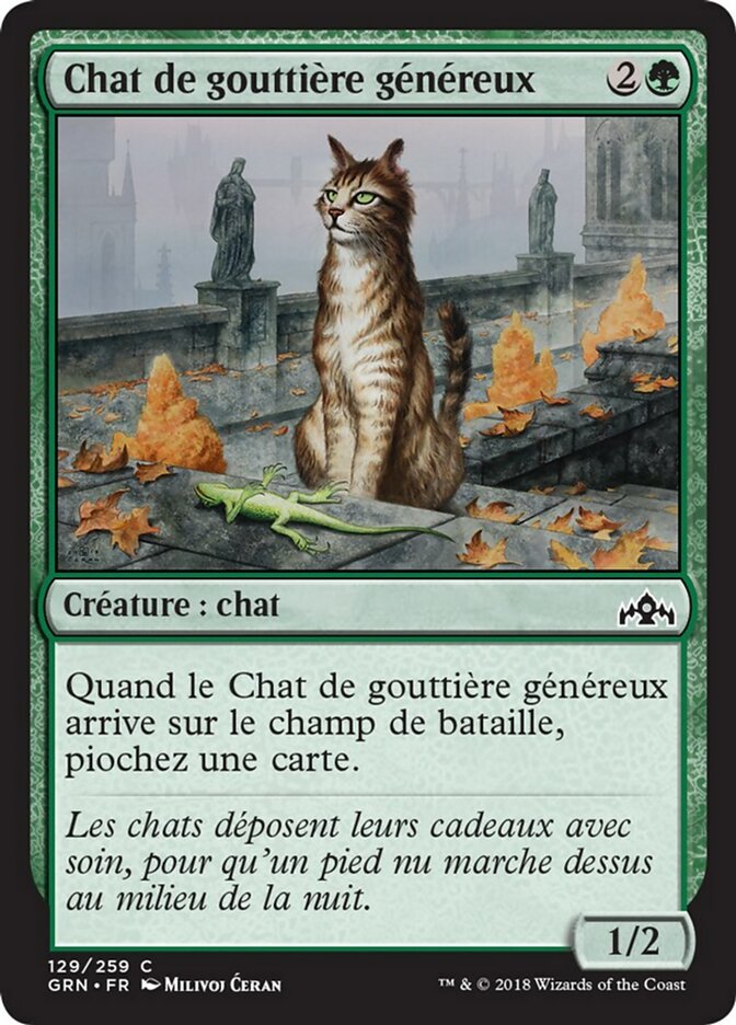 Chat de gouttière généreux