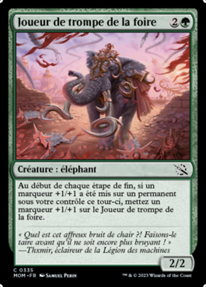 Joueur de trompe de la foire