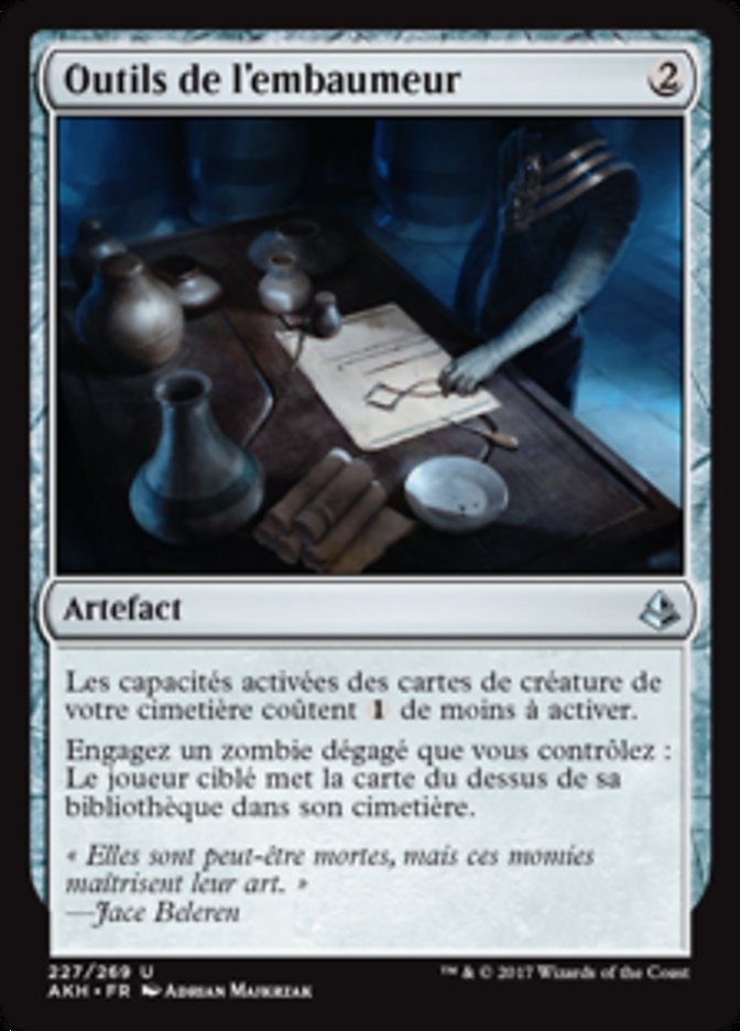 Outils de l'embaumeur