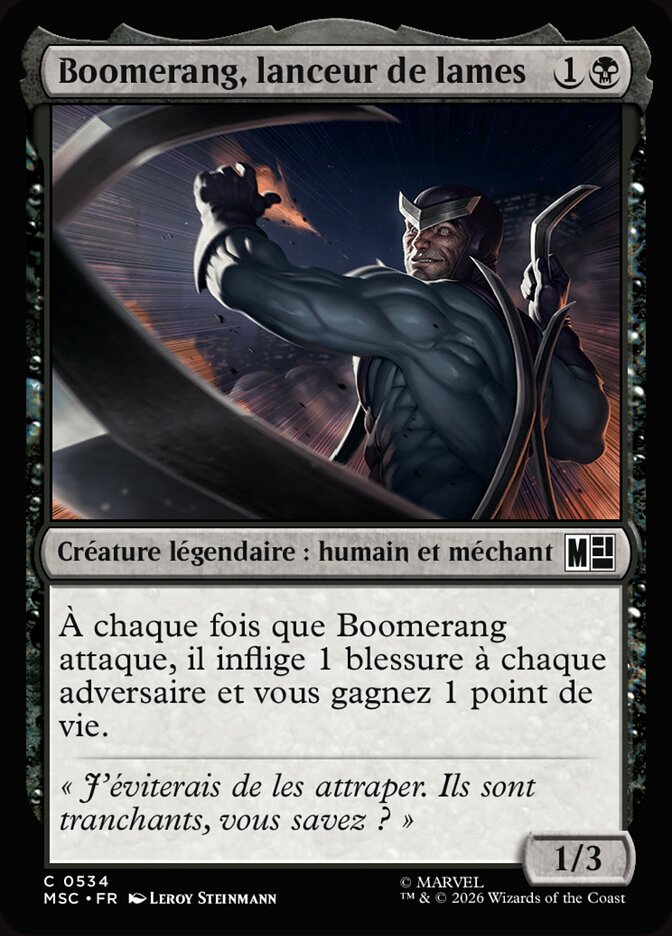 Boomerang, lanceur de lames