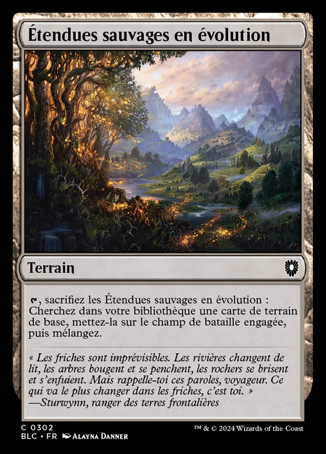 Étendues sauvages en évolution