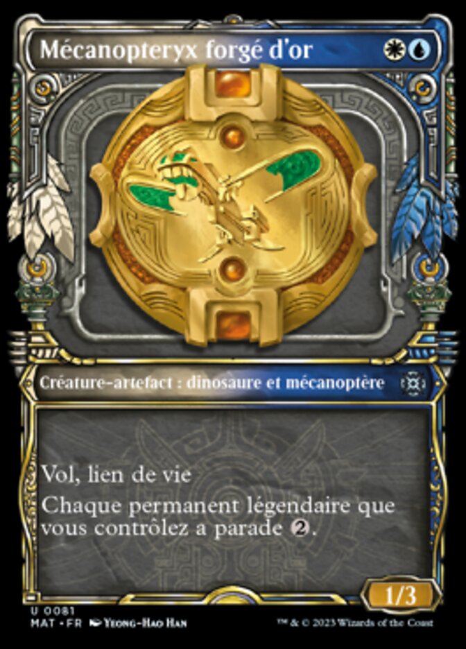 Mécanopteryx forgé d'or