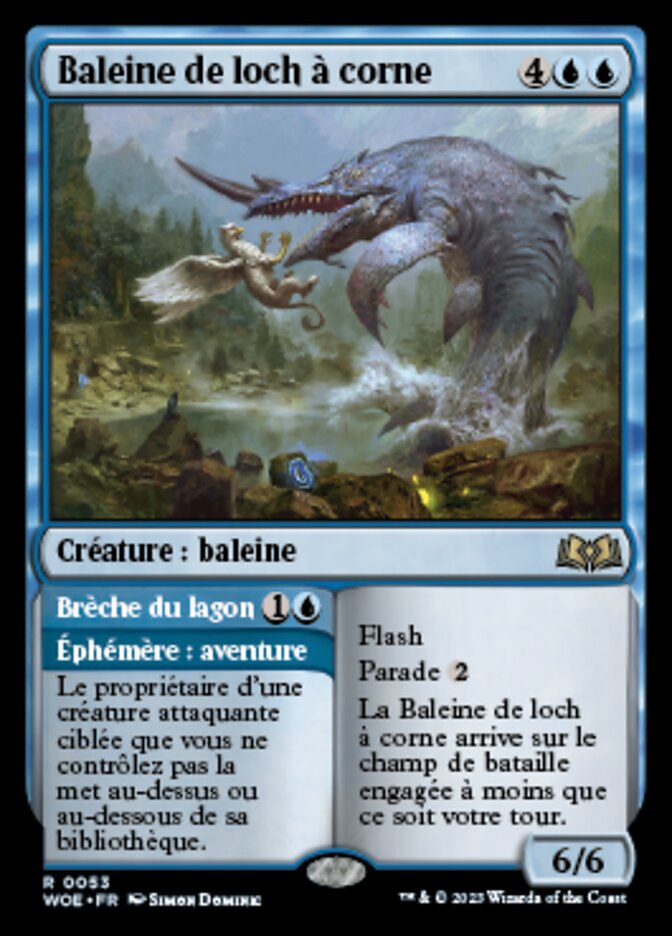 Baleine de loch à corne