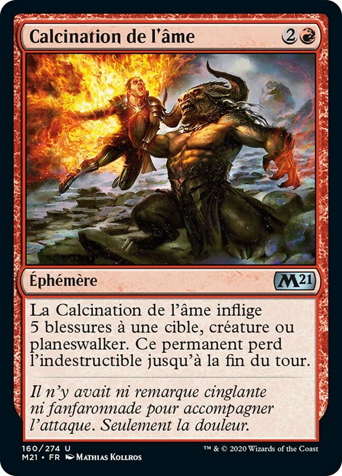 Calcination de l'âme