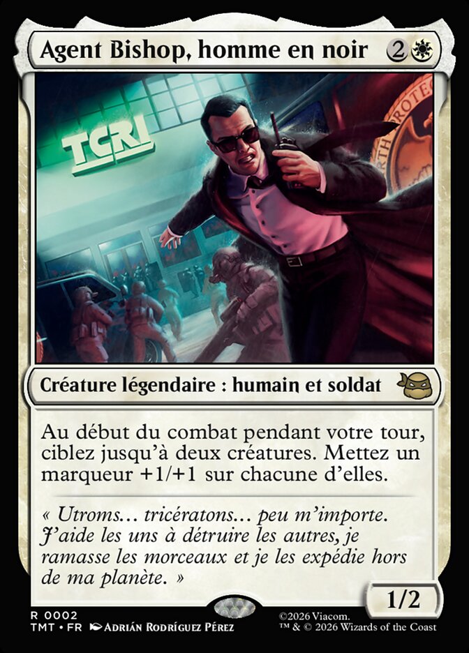 Agent Bishop, homme en noir