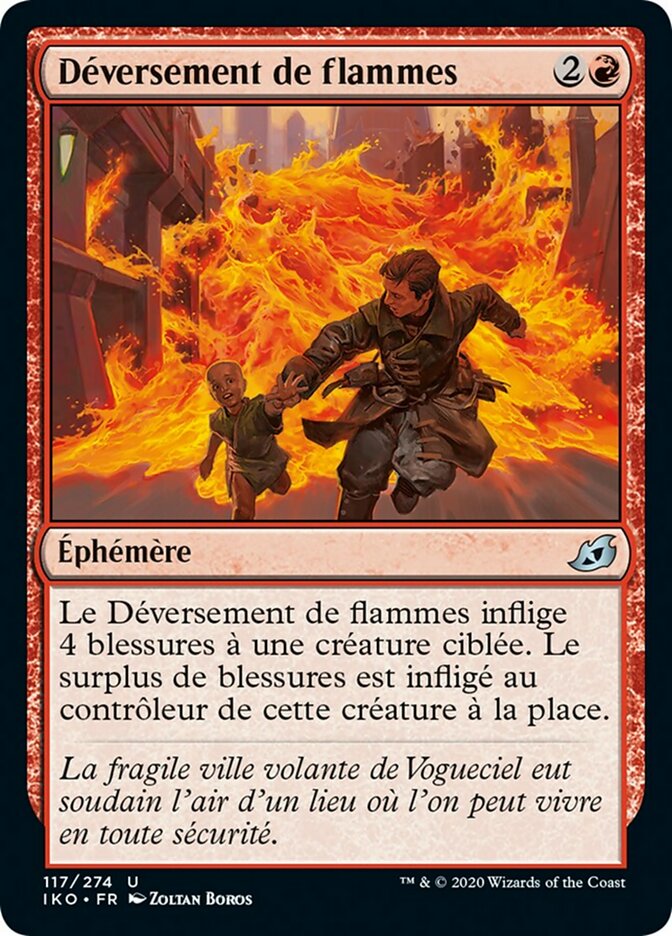 Déversement de flammes