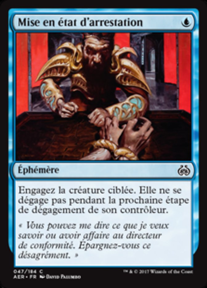Mise en état d'arrestation