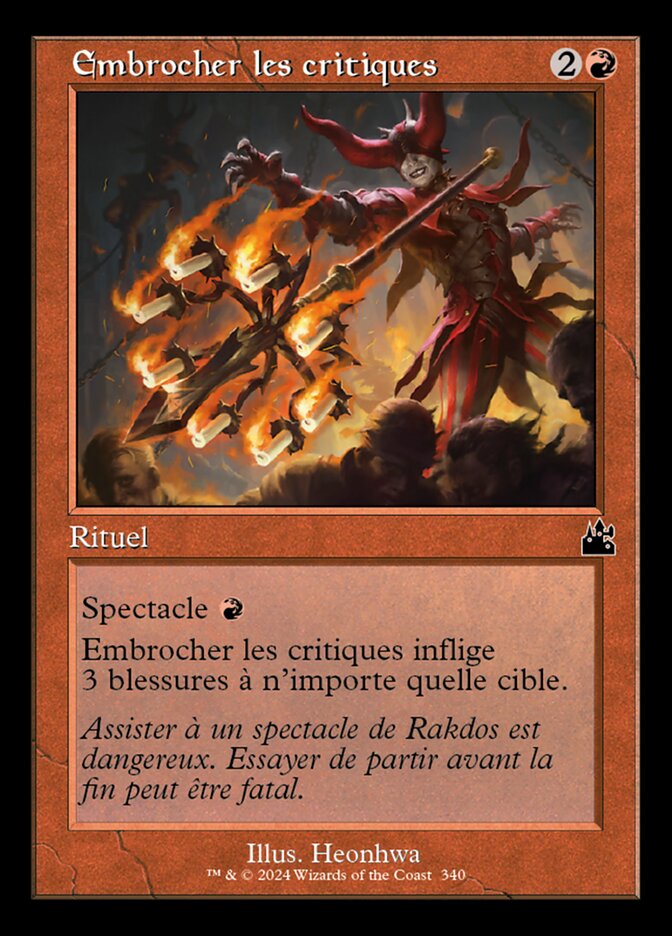 Embrocher les critiques