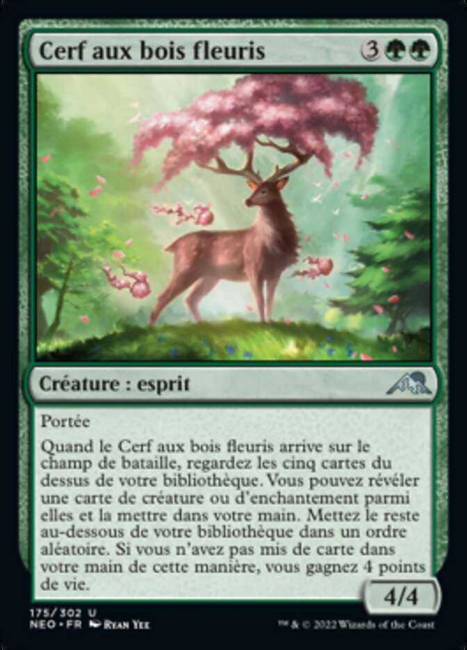 Cerf aux bois fleuris