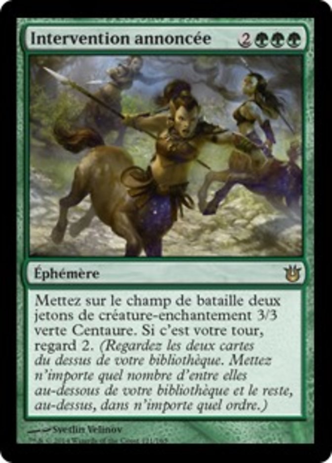 Intervention annoncée