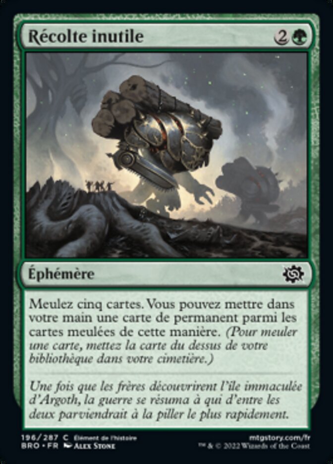 Récolte inutile