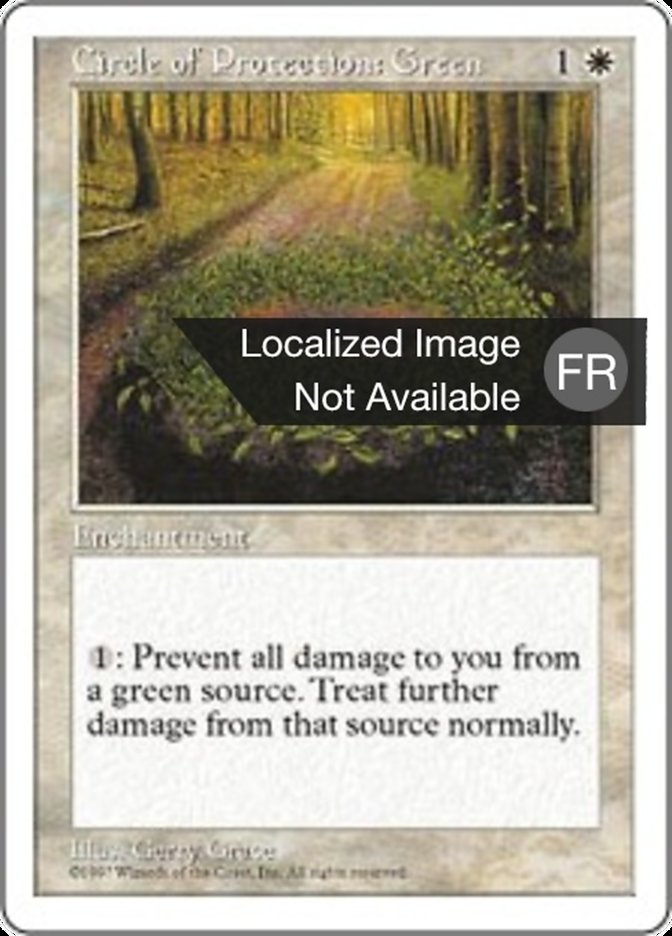 Cercle de protection : vert