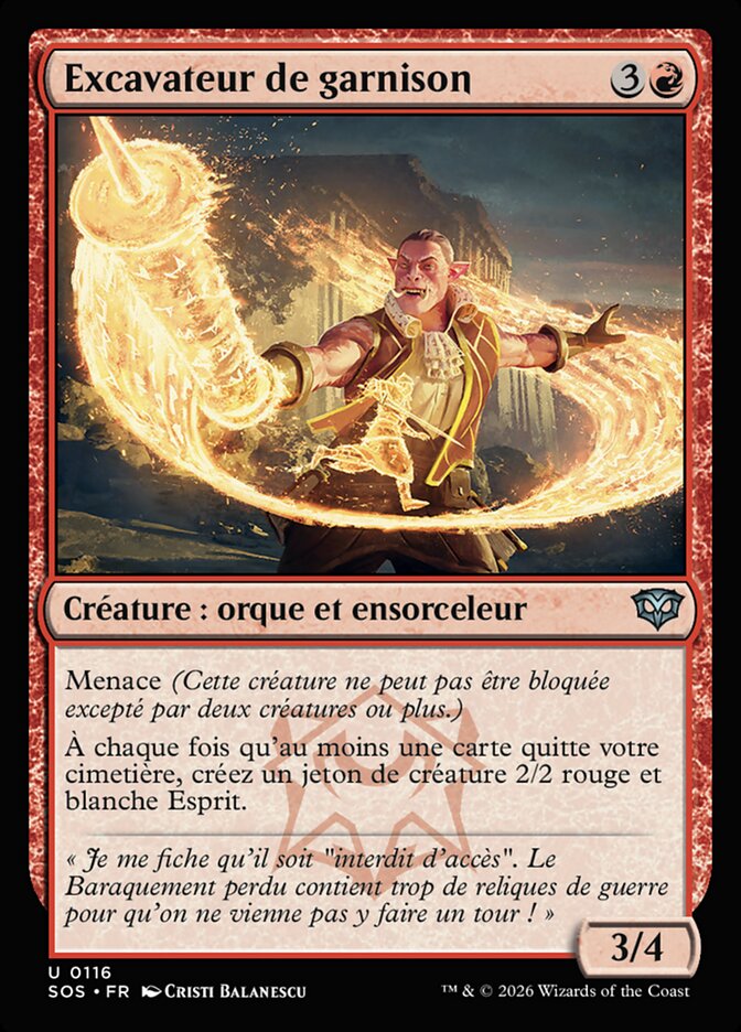 Excavateur de garnison