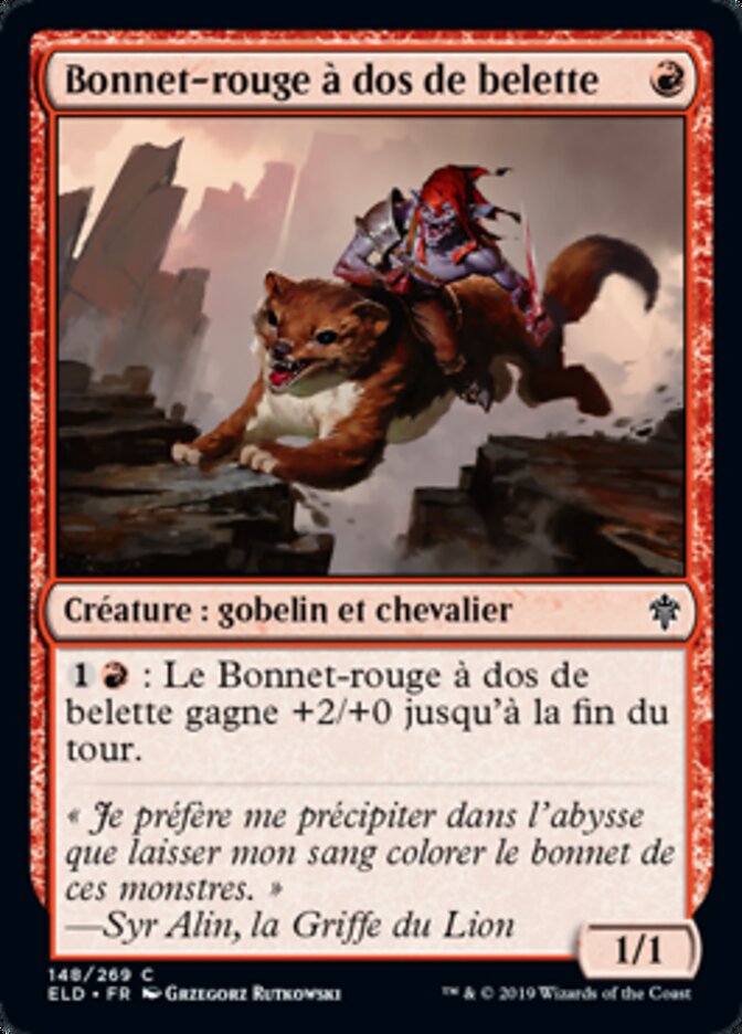 Bonnet-rouge à dos de belette