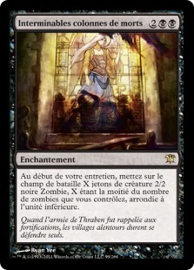 Interminables colonnes de morts