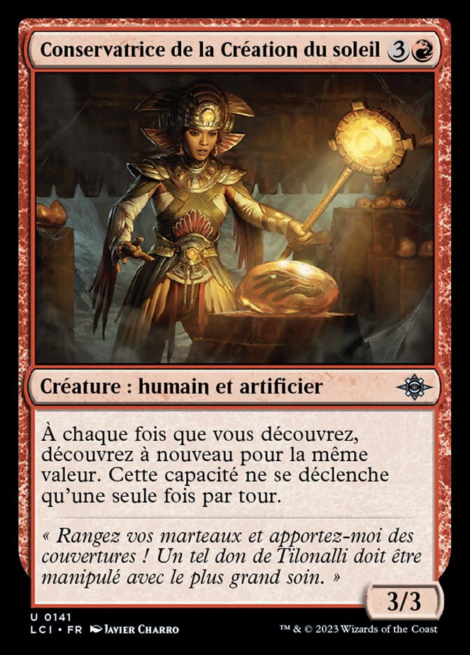 Conservatrice de la Création du soleil
