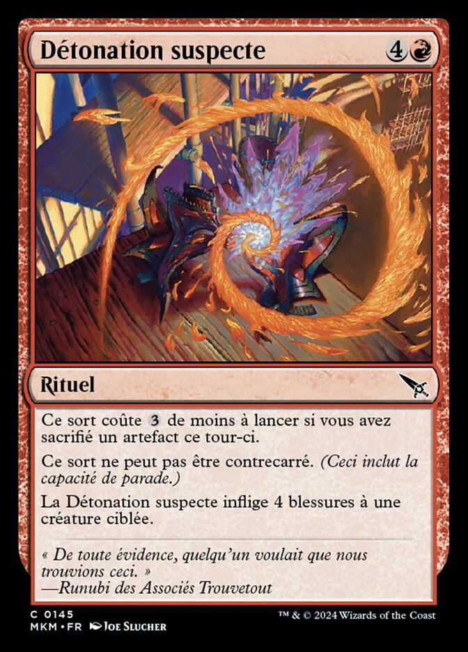 Détonation suspecte