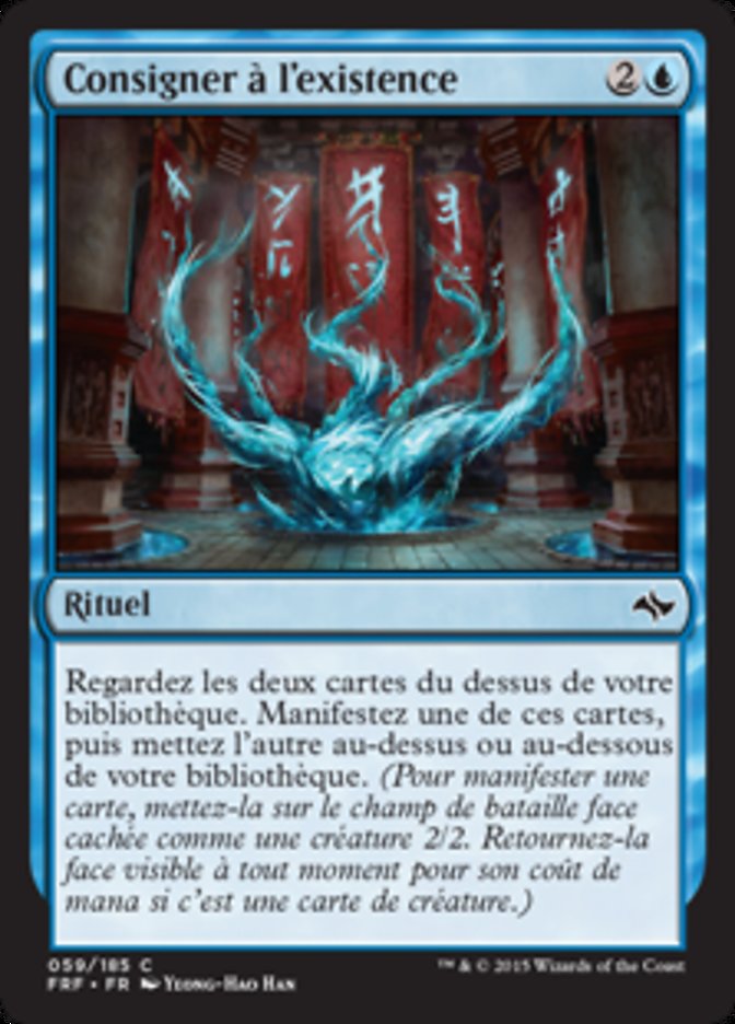 Consigner à l'existence