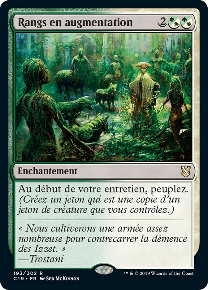 Rangs en augmentation