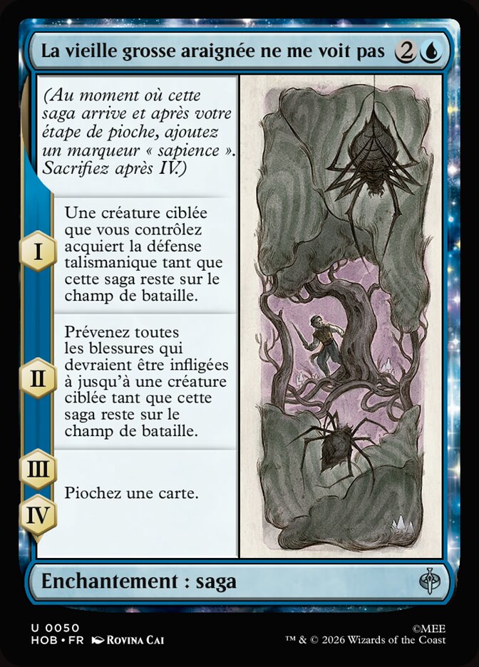La vieille grosse araignée ne me voit pas