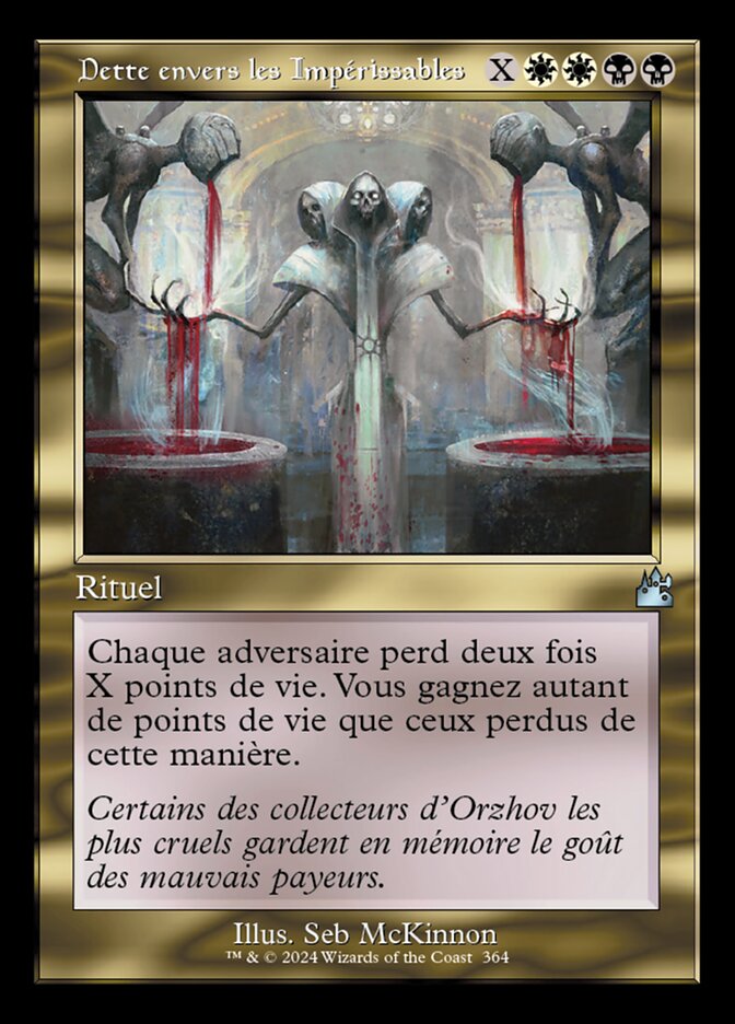 Dette envers les Impérissables