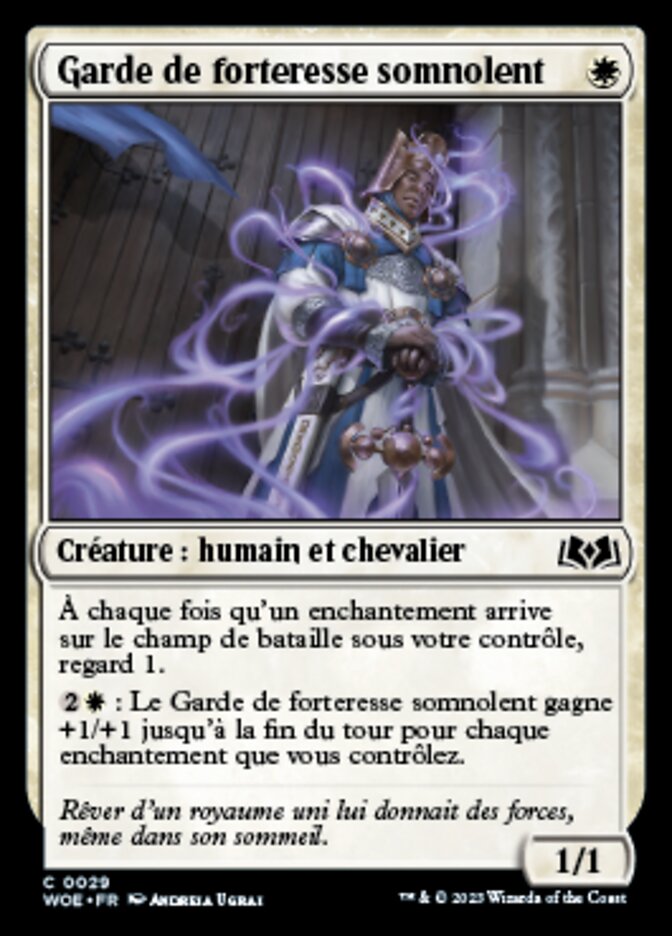 Garde de forteresse somnolent