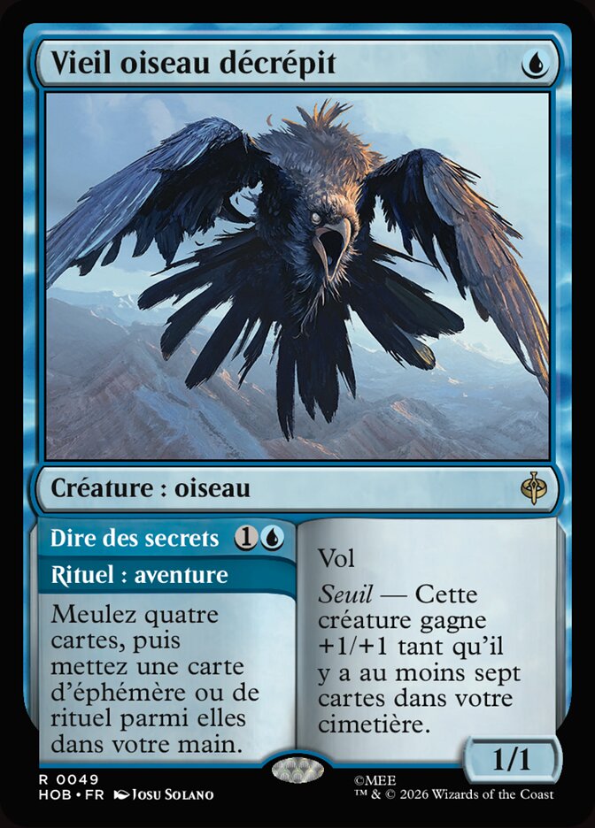 Vieil oiseau décrépit