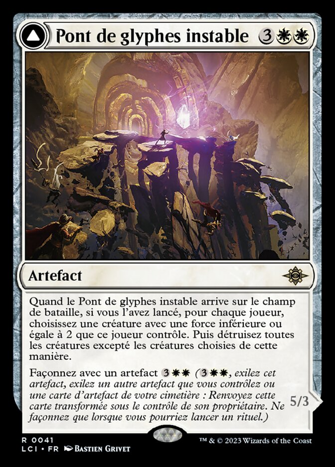 Pont de glyphes instable