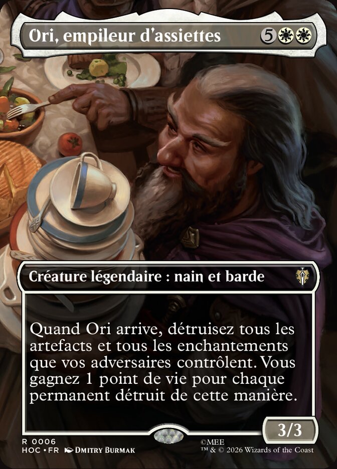 Ori, empileur d'assiettes