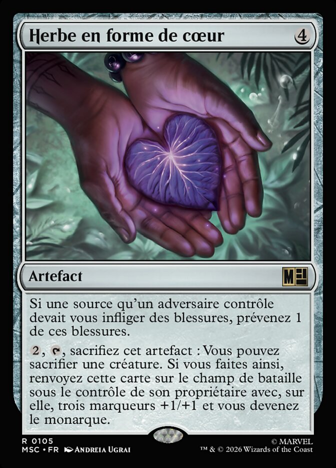 Herbe en forme de cœur