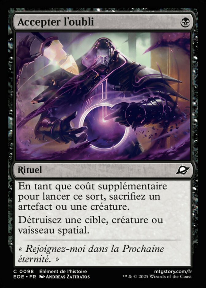 Accepter l'oubli
