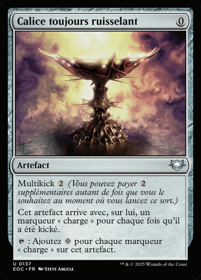 Calice toujours ruisselant