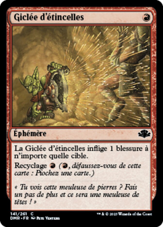 Giclée d'étincelles