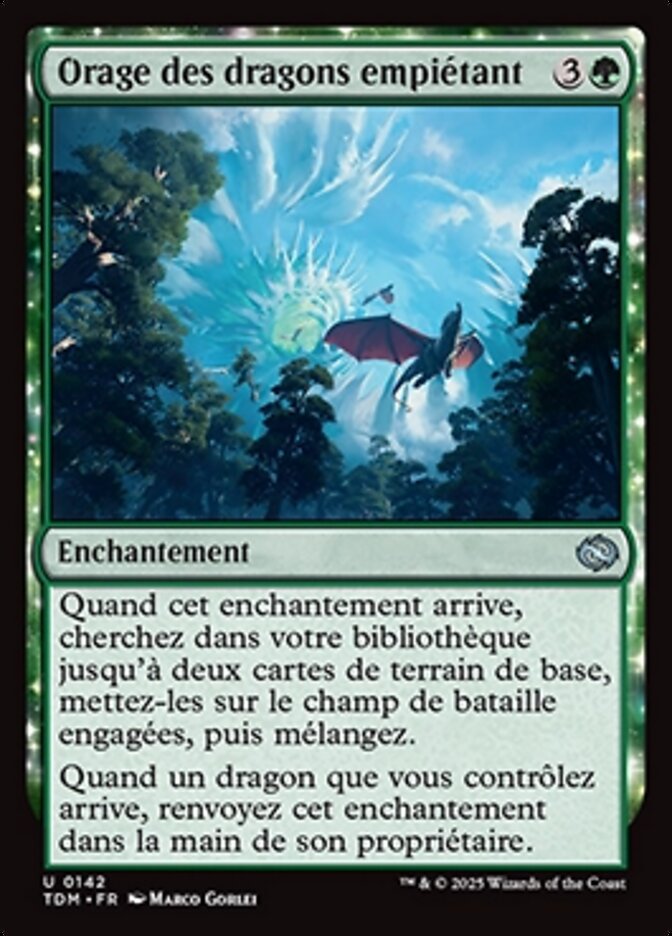 Orage des dragons empiétant