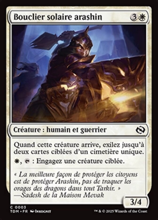 Bouclier solaire arashin