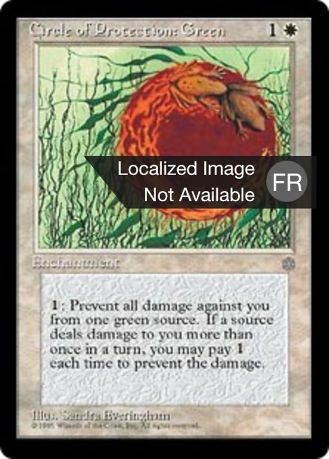 Cercle de protection : vert