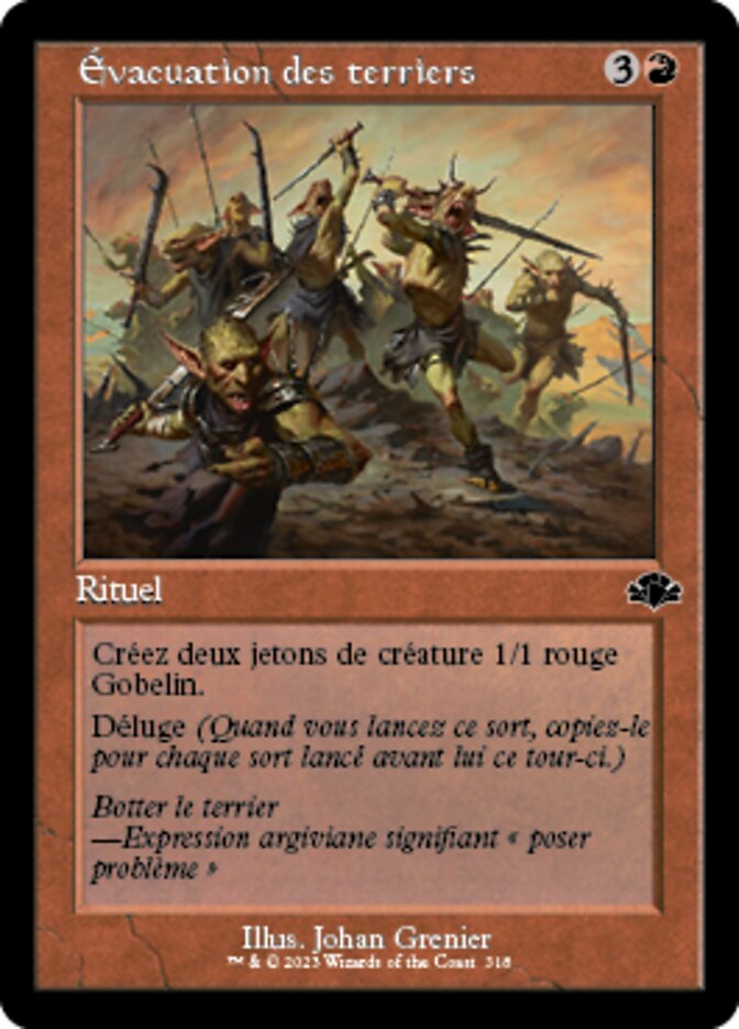 Évacuation des terriers