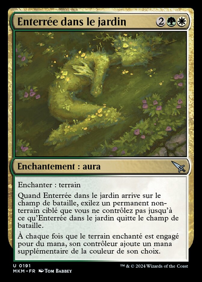 Enterrée dans le jardin