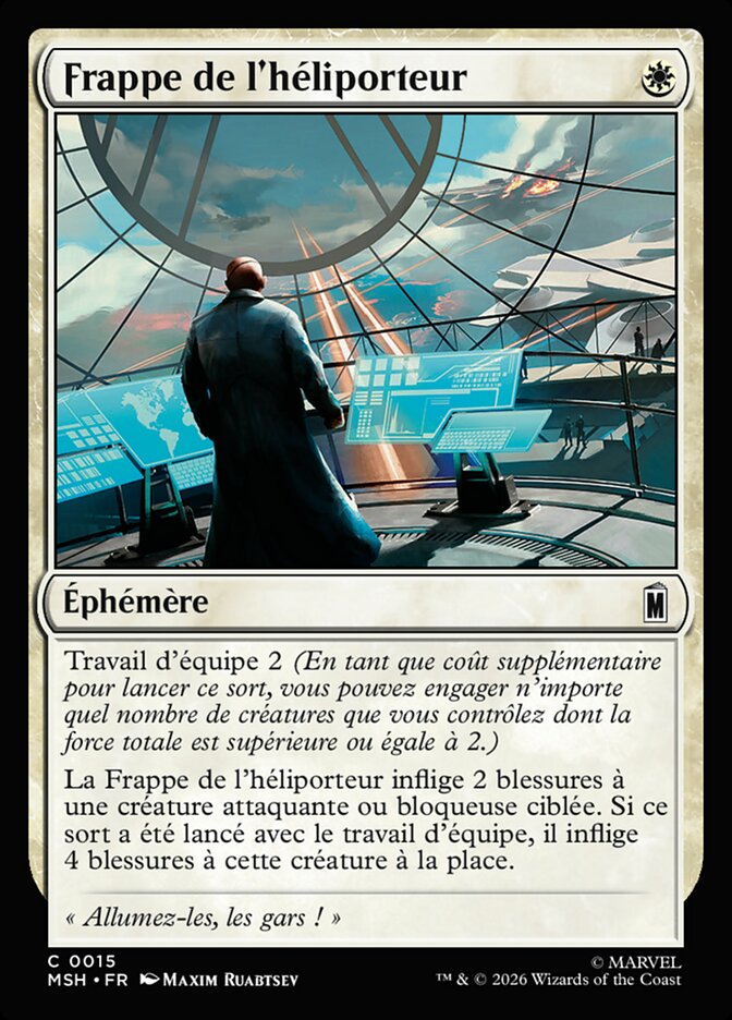Frappe de l'héliporteur
