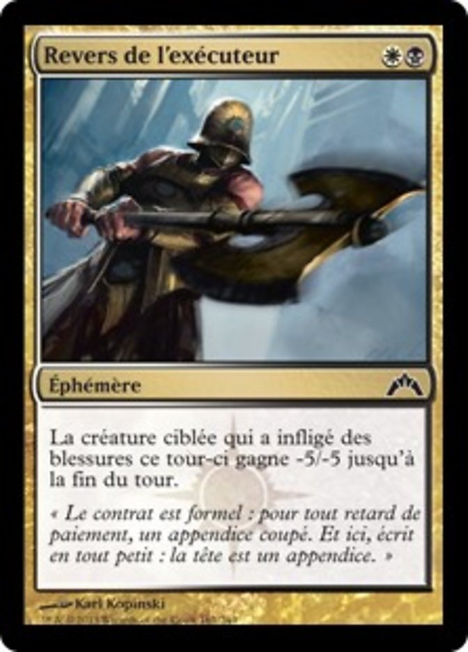 Revers de l'exécuteur