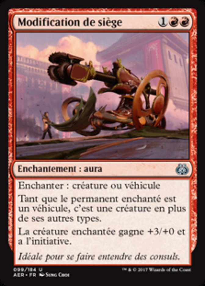 Modification de siège