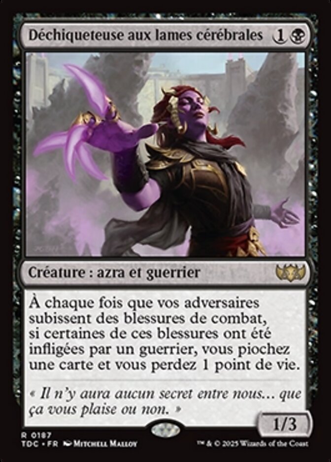 Déchiqueteuse aux lames cérébrales