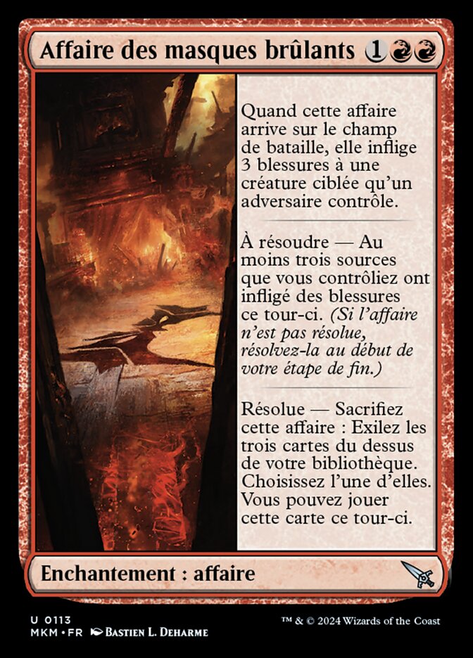 Affaire des masques brûlants